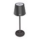 Bordslampa PNI LTB04 2,5W, med batteri, USB-laddning, Svart färg