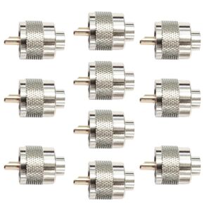 Set med 10 delar PNI PL259 kort kontakt för RG58-kabel med guldpläterad mittstift 6 mm