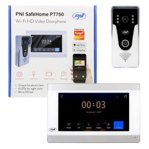 Smart video intercom PNI SafeHome PT750 WiFi HD, P2P, inomhusmonitor, dedikerad Tuya Smart-applikation, integration i