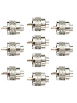 Set med 10 delar PNI PL259 kort kontakt för RG58-kabel med guldpläterad mittstift 6 mm