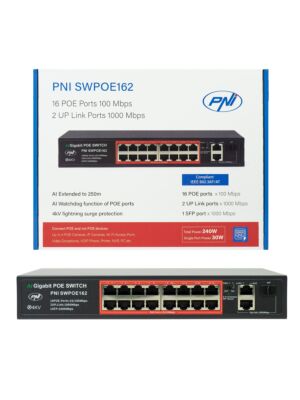 Switch POE PNI SWPOE162, 16 portar